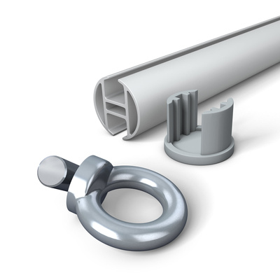 Alu-Kederprofil, ø 30 mm - mit Ringschrauben, eloxiert