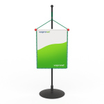 Autobanner 10 x 13 cm, Kordelaufhängung mit Schlaufe & Abschlusskugeln (rot)