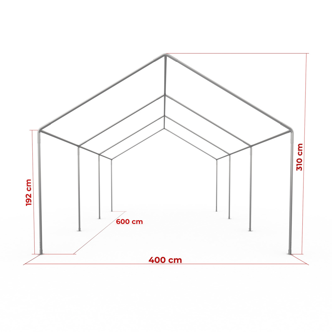 Zeltgestell Partyzelt Basic 4 x 6 m - Maße