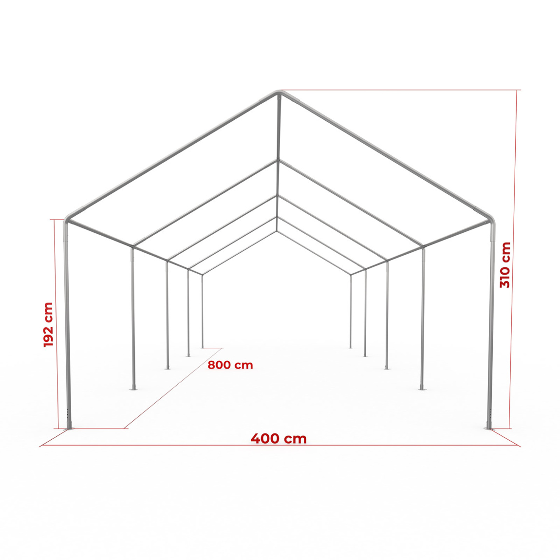 Maße Partyzelt Basic 4x8