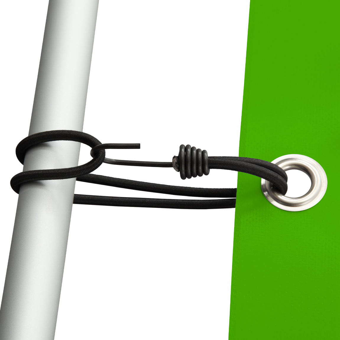 Befestigung Plane: Spanngummi mit Metallhaken und Schlaufe 250 mm, schwarz