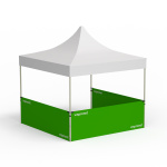 Faltpavillon Select, Beispiel mit 3 halbhohen Wänden