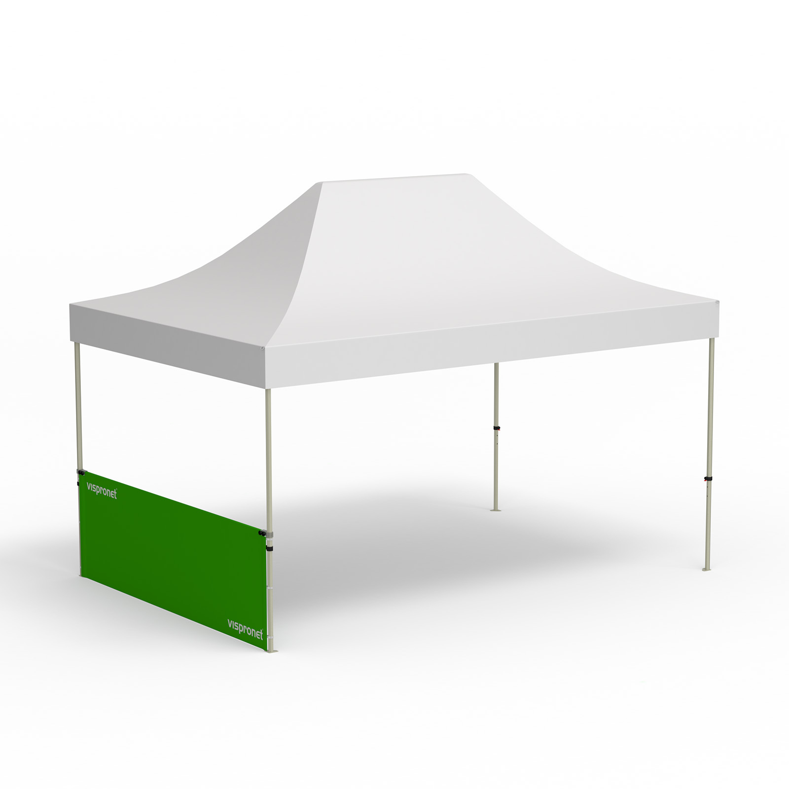 Faltpavillon Select, Beispiel mit 1 halbhohen Wand