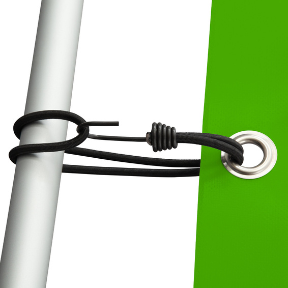 Befestigung Plane: Spanngummi mit Metallhaken und Schlaufe 250 mm, schwarz