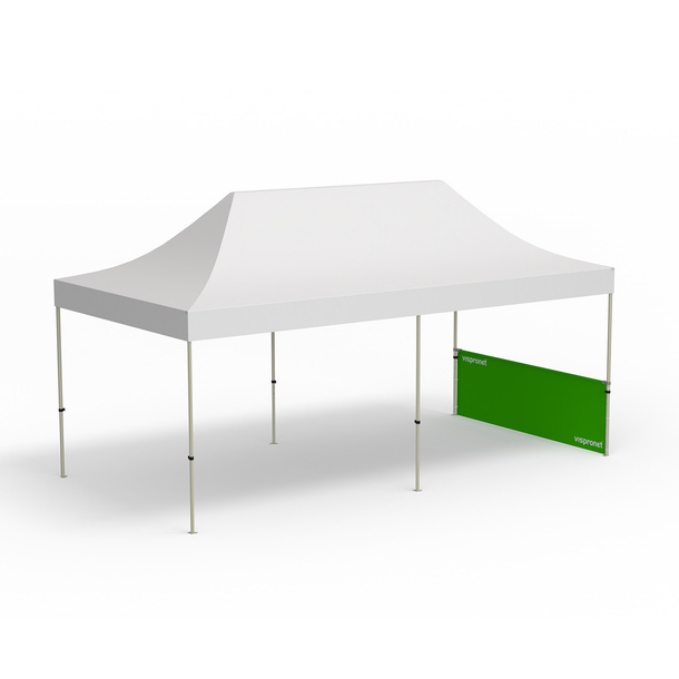 Faltpavillon, Beispiel mit 1 halbhohen Wand