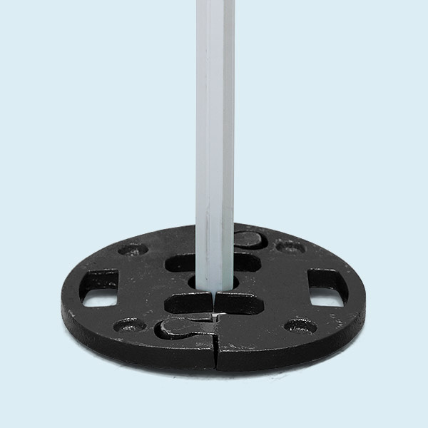 Einsatz im Außenbereich: mit Beschwerungsplatten - als Zubehör erhältlich