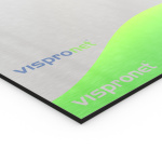 bedruckte Aluverbundplatte, silber gebürstet, mit Weißdruck