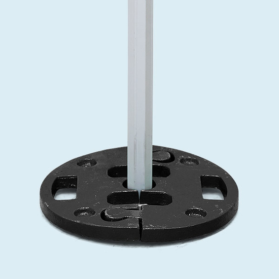 Einsatz im Außenbereich: mit Beschwerungsplatten - als Zubehör erhältlich