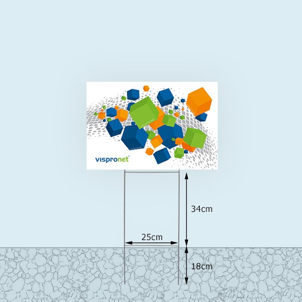 Drahtständer H mit rechteckigem Gartenschild