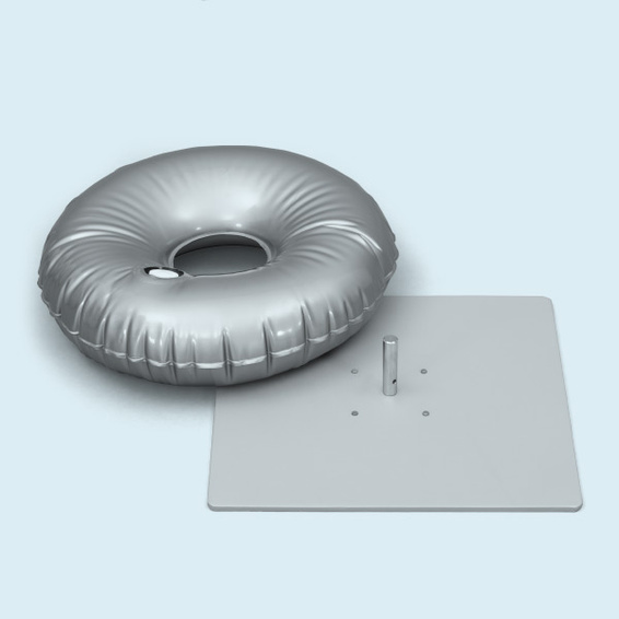 Bodenplatte 40 x 40 cm/9 kg inkl. Schlauchgewicht 10 l
