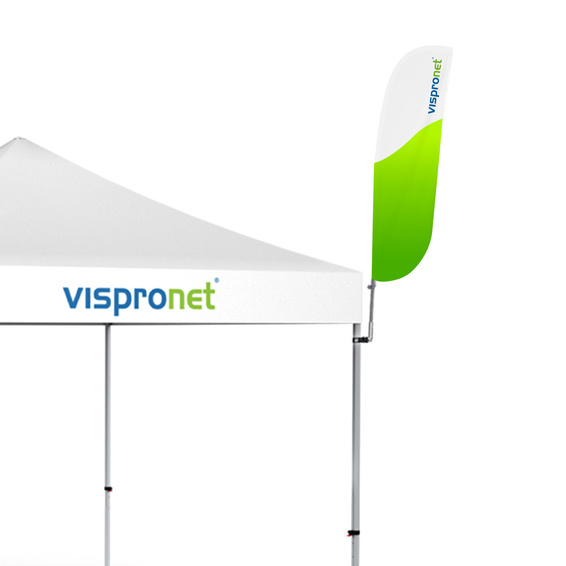 Bowflag® Basic mit konvexer Unterkante, mit Druck, Bsp.: Größe S