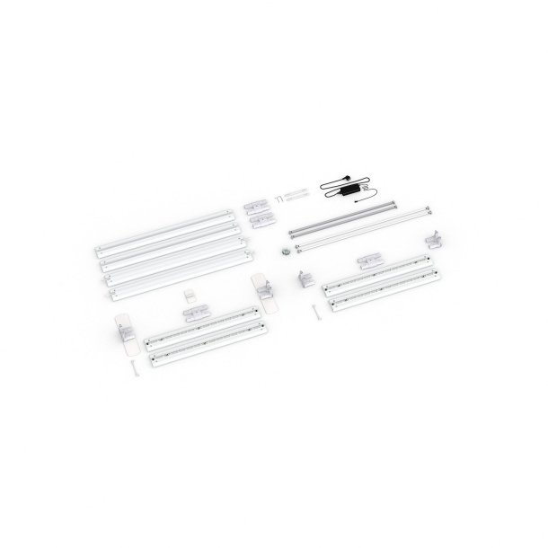 Lieferumfang: freistehende Variante, Systembreite 200cm, Systemhöhe 250cm