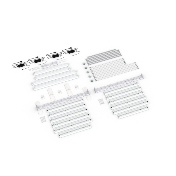 Lieferumfang: freistehende Variante, Systembreite 585cm, Systemhöhe 225cm