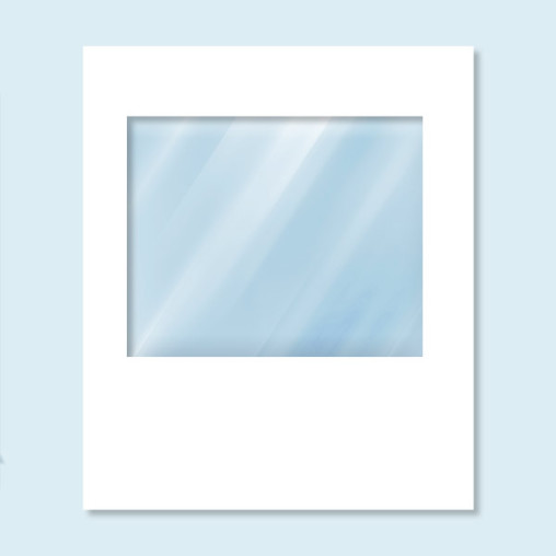 Wand Hexagon mit Panoramafenster, weiß, ohne Druck, 200 x 235 cm
