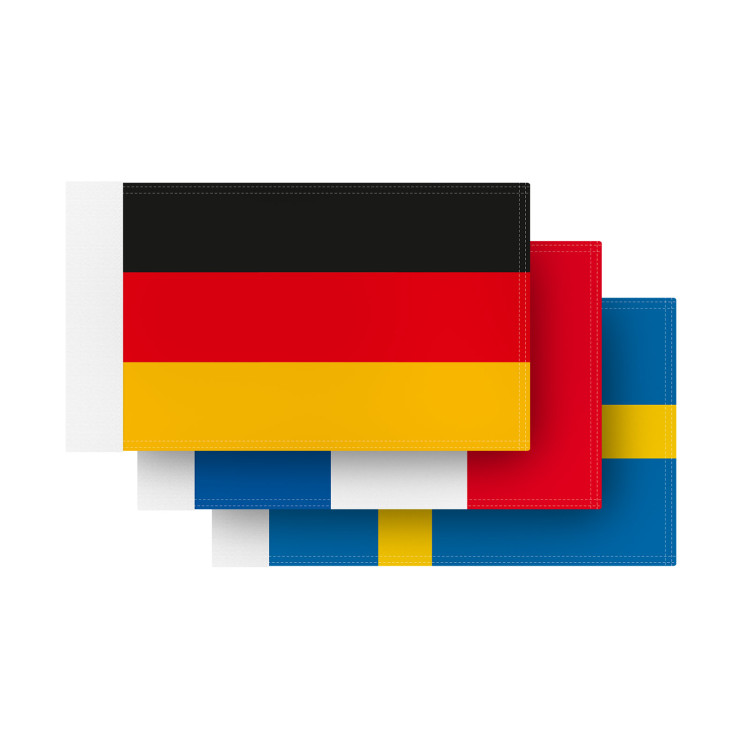 Deutschland Flagge (45 x 30 cm) inkl. Stab, 3er Set - Vispronet