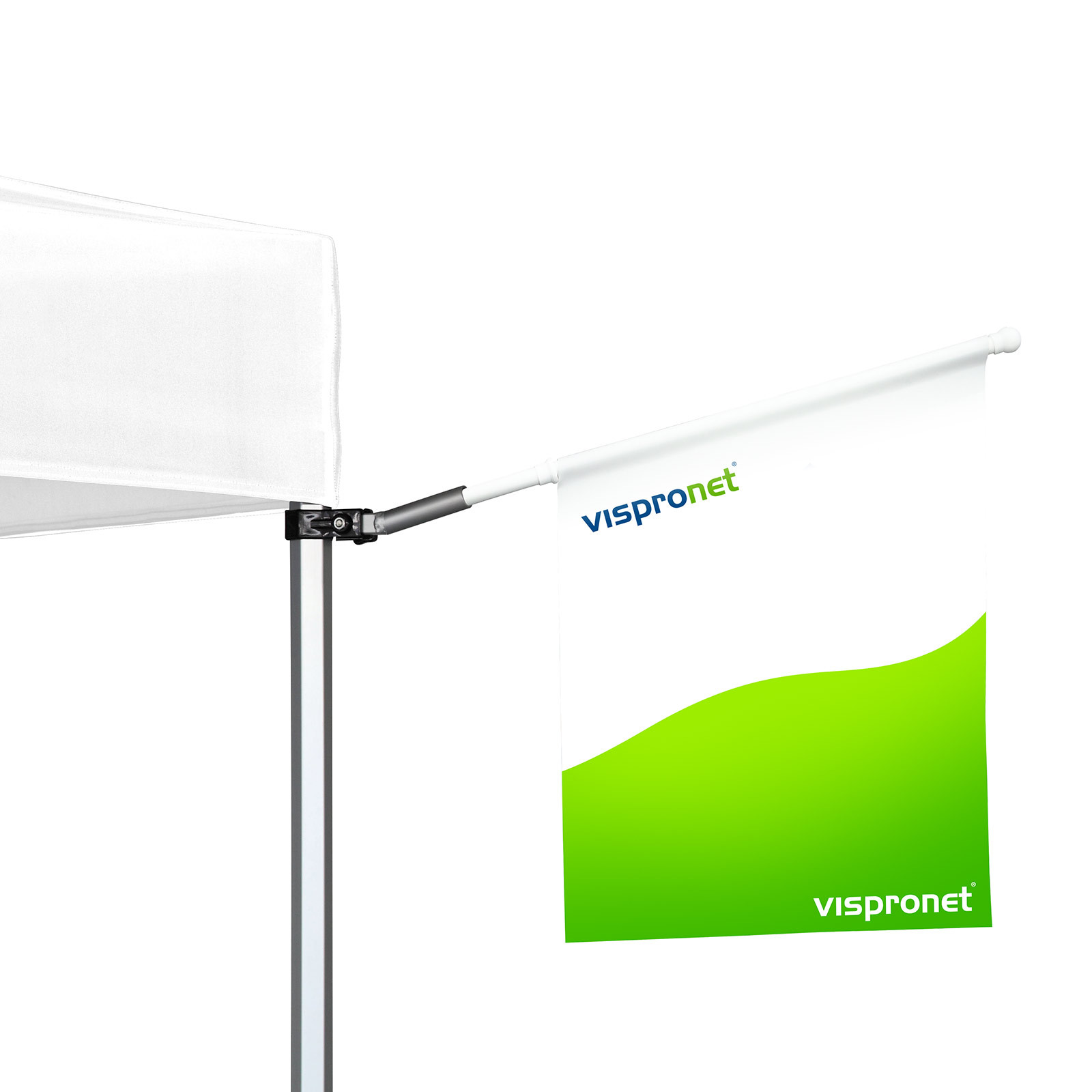 Vispronet Eisfahne Hellblau 46x52cm - Doppelseitig Bedruckt Mit Wandhalterung