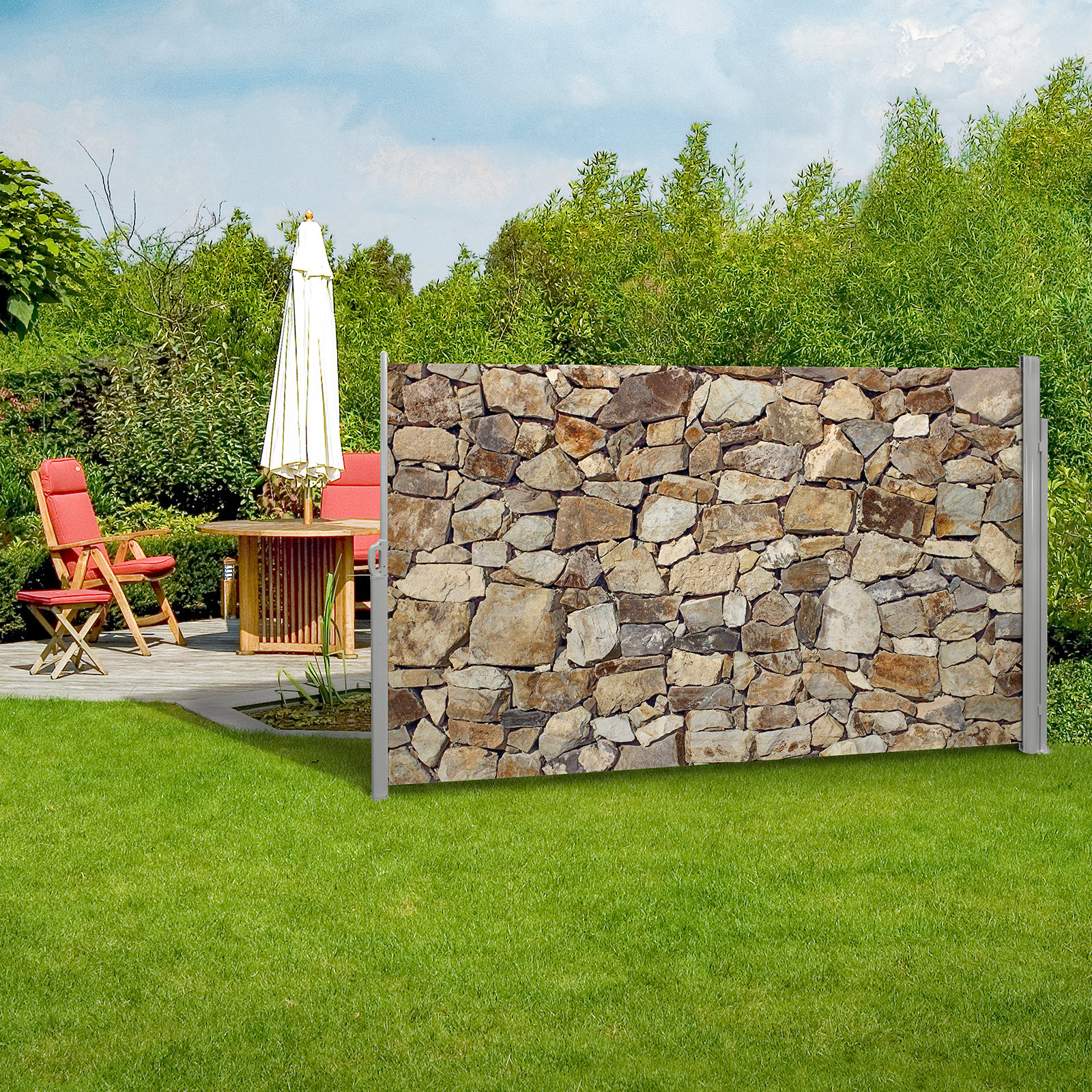 Seitenmarkise (freistehend) mit eigenem Design drucken