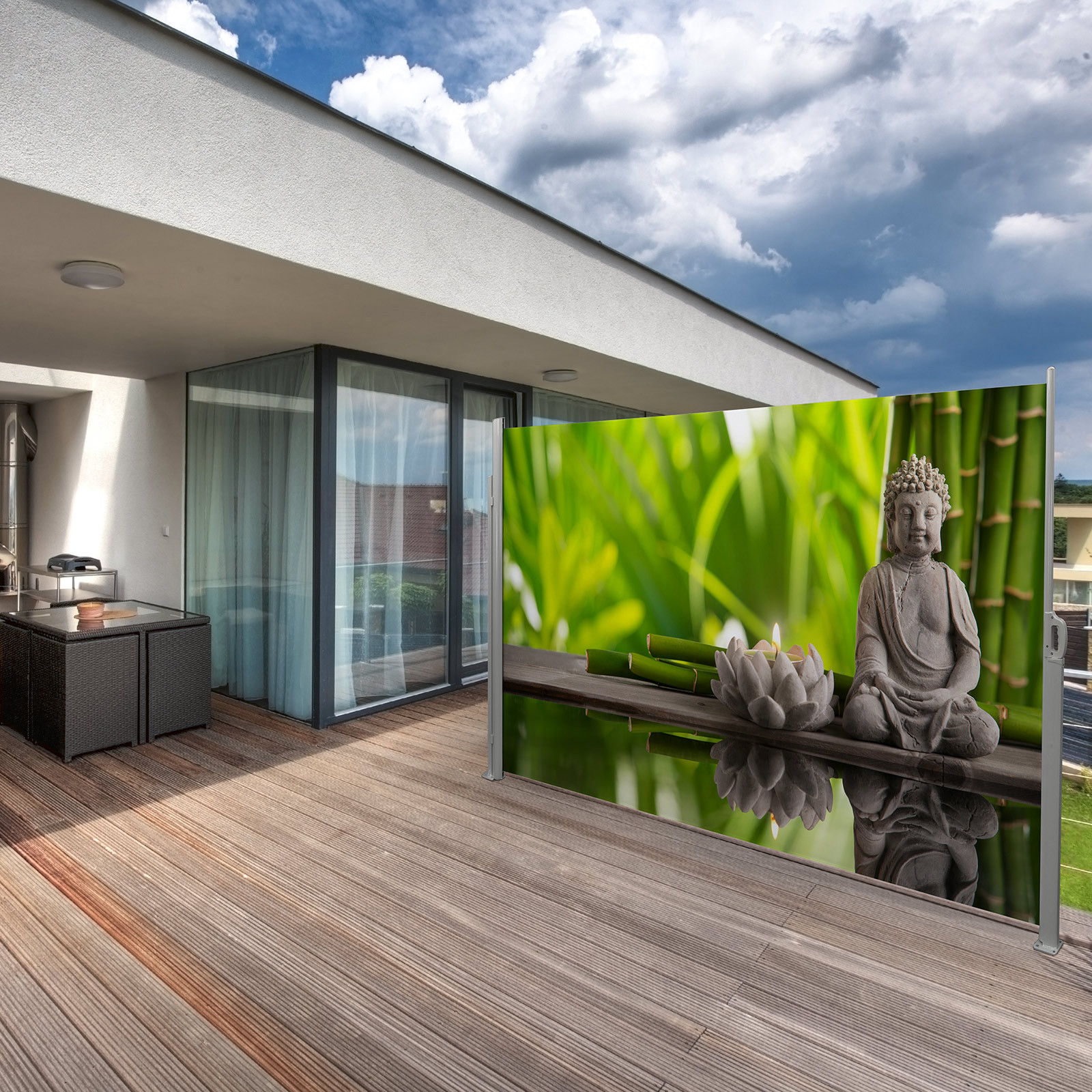 Seitenmarkise (freistehend) mit eigenem Design drucken
