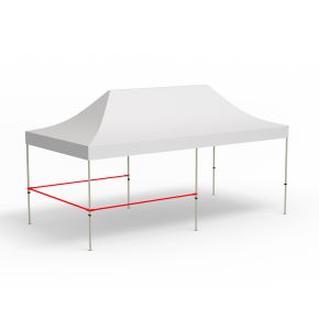 3 Querstangen für halbhohe Wände, Eckvariante (3m | 3m | 3m)