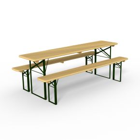 1 Biertisch und 2 Bierbänke, ohne Druck