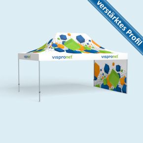 Faltzelt Select 4 x 6 m, 1 Wand, mit Druck