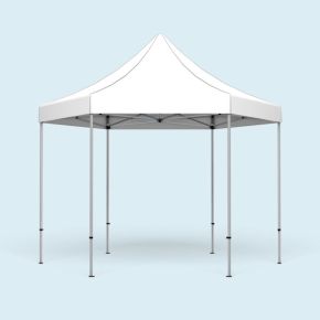 Faltpavillon Select Hexagon 4 m, Dach & Volant weiß, ohne Wände
