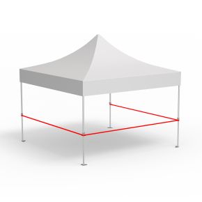 3 Querstangen für halbhohe Wände, Eckvariante (4 m | 4 m | 4 m)