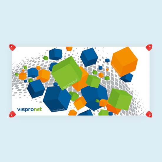 Werbeplanen im Querformat mit Klemm-Ösen