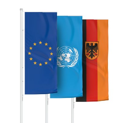 Sonderflaggen im Hochformat ohne/mit Fahnen-Presenter Select