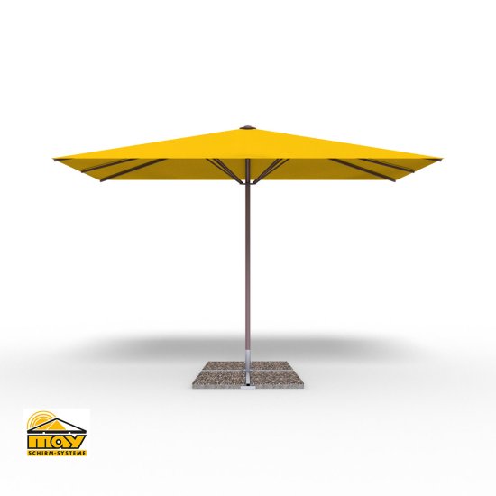 Großschirm Select F mit Kurbel & ohne Volant, rechteckig, Gestell graubraun