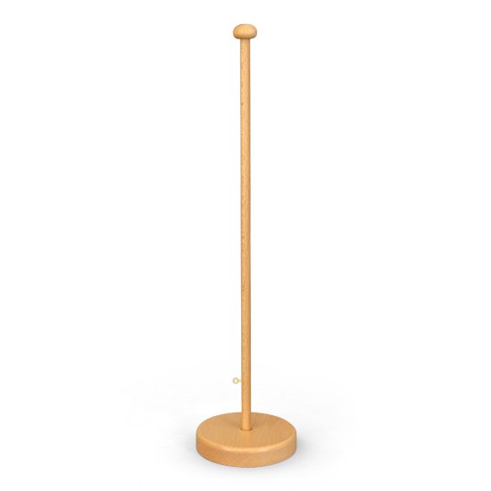 Tischfahnenständer Holz, glatter Teller, Höhe 42 cm