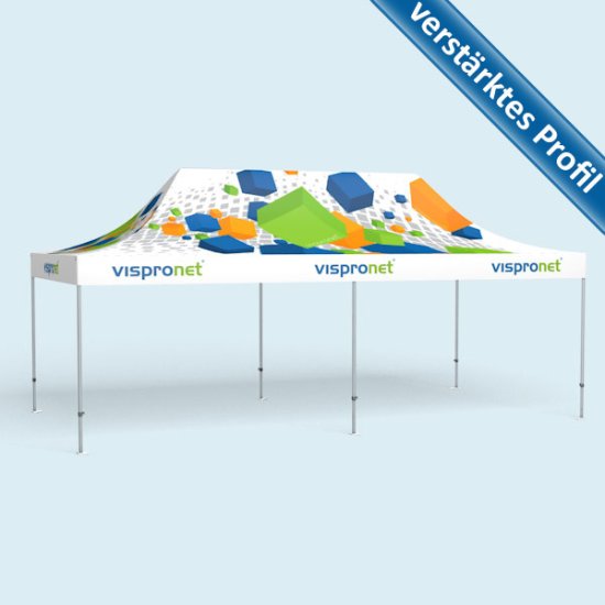 Faltpavillon Premium 4 x 8 m, mit Druck, ohne Wände