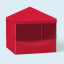 Faltzelt Compact 3 x 3 m mit Wänden, Farbbeispiel rot