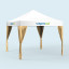 Faltpavillon Select 3 x 3 m, komplettiert mit 4 sandgelben Dekoschals