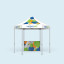 Faltpavillon Select Hexagon, Beispiel mit 1 halbhohen Wand 1,5 m