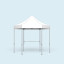 Faltpavillon Select Hexagon, Beispiel mit 1 Querstange für halbhohe Wände