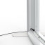 Messewand Lightbox flex curved, Detail: untere Ecke mit angeschlossenem Netzkabel