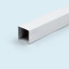 stabiles Vierkantprofil: pulverbeschichteter Stahl, weiß (30 x 30 mm/0,8 mm)