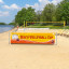Banner (Höhe 100 cm) mit Spannpfosten-Set als Eventwerbung am Strand