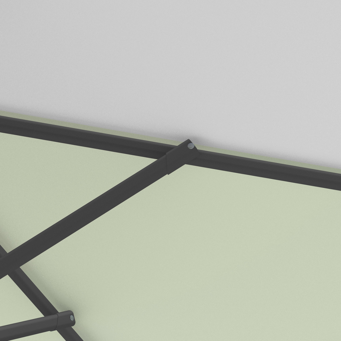 Sonnenschirm / Kleinschirm mit Kurbel, robuste Streben