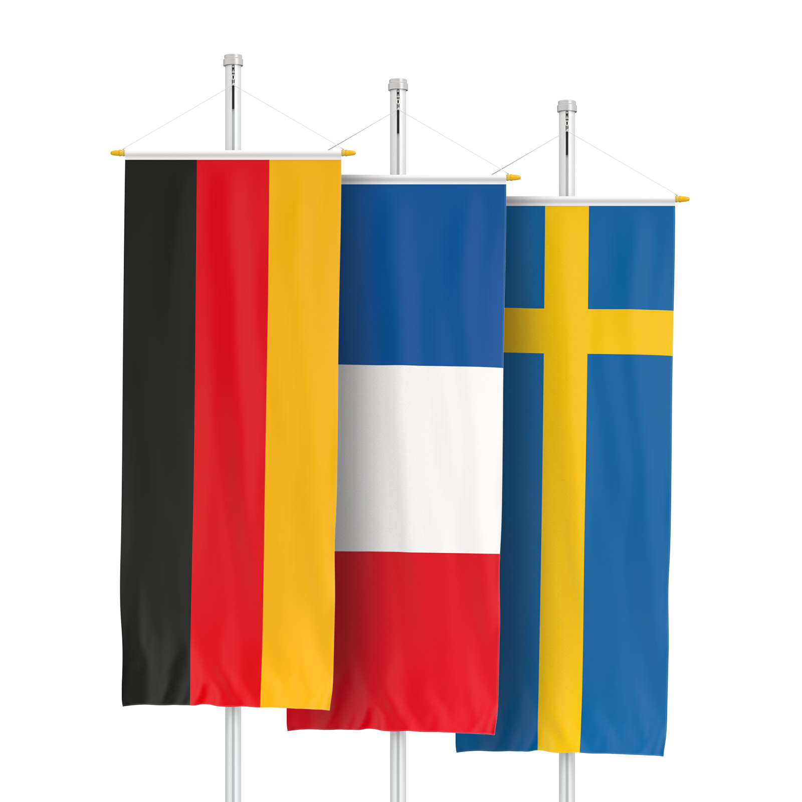 Nationalfahnen als Bannerfahnen