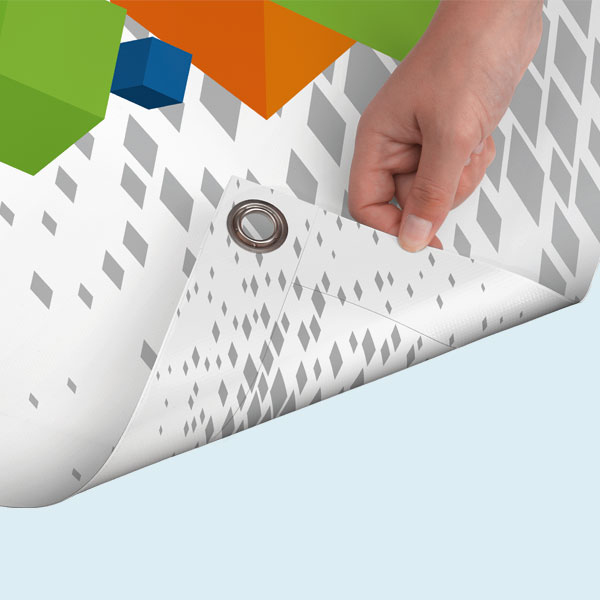 Werbebanner, PVC-Banner beidseitig bedruckt, mit Randverstärkung