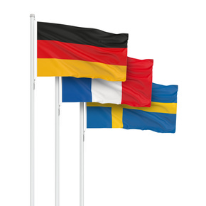 Nationalflaggen im Querformat - mit Kordel