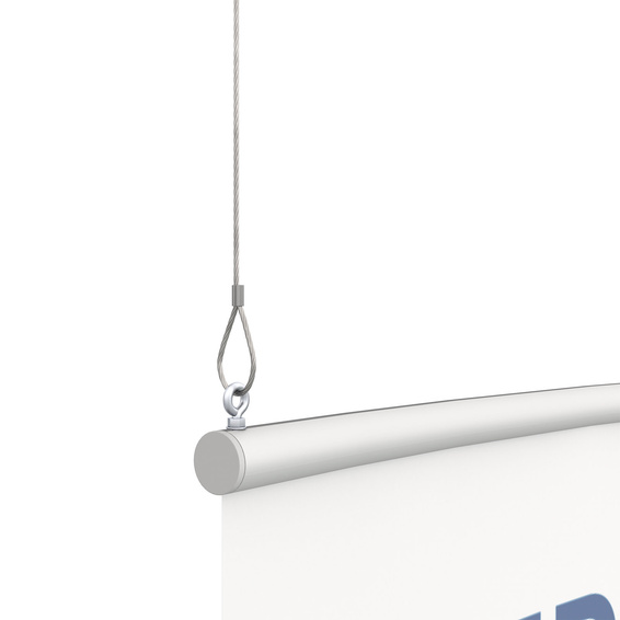 Detail: Aufhängung Standard (Ösenschraube und Edelstahlseil)