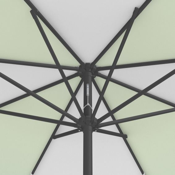 Sonnenschirm / Kleinschirm mit Kurbel, Ansicht von unten