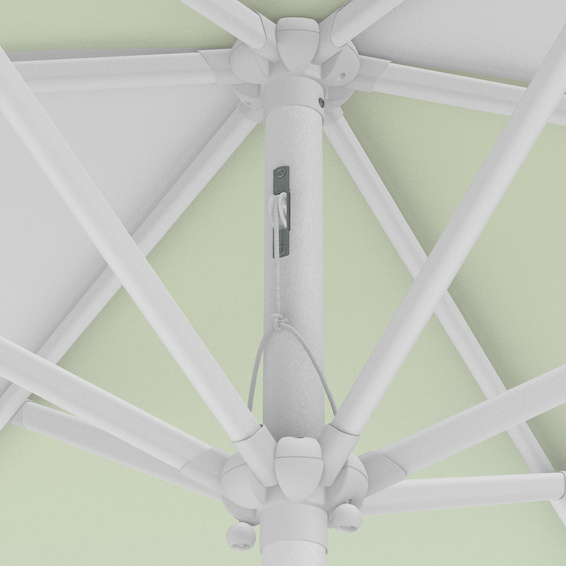 Sonnenschirm / Kleinschirm mit Kurbel, Detail Seilzug