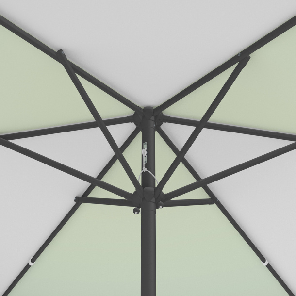 Sonnenschirm / Kleinschirm mit Kurbel, Ansicht von unten