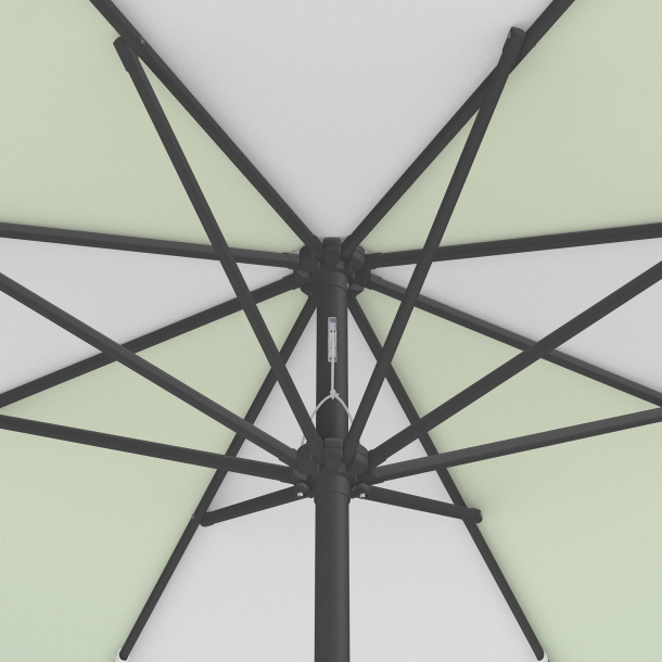 Sonnenschirm / Kleinschirm mit Kurbel, Ansicht von unten