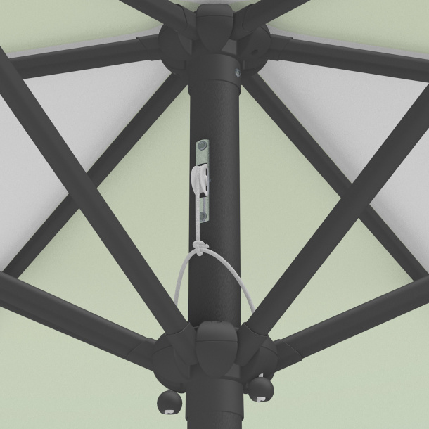 Sonnenschirm / Kleinschirm mit Kurbel, Detail Seilzug