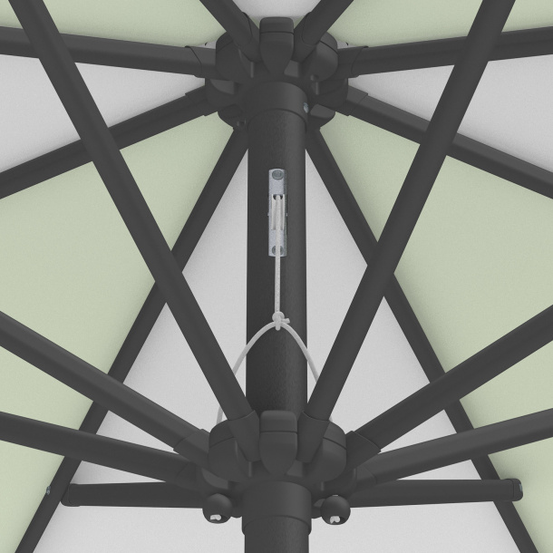 Sonnenschirm / Kleinschirm mit Kurbel, Detail Seilzug